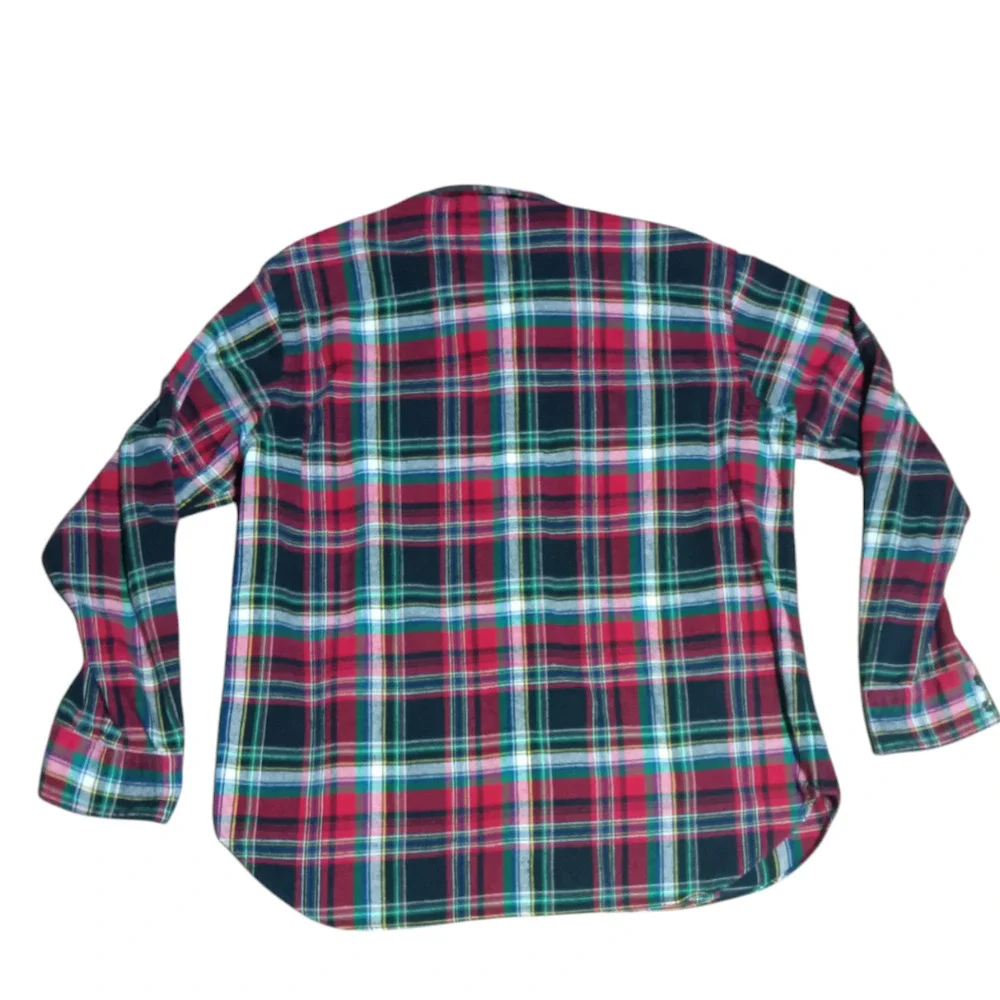 Vintage‎ Polo Ralph Lauren Plaid Cotton Flannel Snap size L
